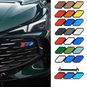 【Customizable】 1pc Three-color Car Front Grille Badge Emblem Decoration Auto Modification Accessorie for Ford Toyota Mazda Volvo Hyundai Bangladesh (New)