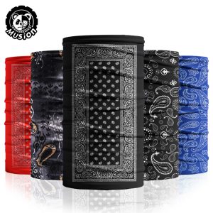 【Fast and Free Delivery】 Musion Elastic Paisley Bandana Fashion Men Head Scarf SPF 30 Anti UV Motorcycle Neck Sun Protection Buff Headband for Rider Bangladesh (New)