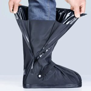【Shop the Latest Trends】 Black New Waterproof Wear-resistant High- Motorcycle Rain Boot Outdoor Travel Rain Shoe Motocross Riding Sport Bangladesh (New)