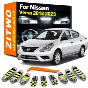 ZITWO 10Pcs LED Bulb Interior Roof Reading Map Trunk Plate Light Kit For Nissan Versa 2012- 2017 2018 2019 2020 2021 2022 2023 Bangladesh (New)