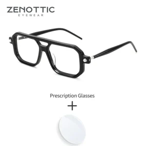 ZENOTTIC XXL Size Large Fit Aviator Glasses For Men Photochromic Progressive Lenses Acetate Prescription Frame Bangladesh (New)