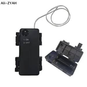 【A1】1Pcs 2 Sections AA Battery Holder 3V No.5 Waterproof And Dustproof Battery Cartridge With ON-OFF DIY Accessories Bangladesh (New)