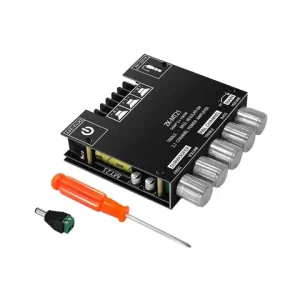 ZK-MT21 100W+2*50W 2.1 Channel Subwoofer Digital Power Amplifier Board AUX 12/24V Audio Stereo Bluetooth 5.0 Amp HiFi For Home Bangladesh (New)
