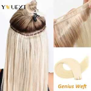 YWUEXT Genius Weft Human Hair Extensions 12-20 inches Machine Made Remy Hair Flexible Hair Weaves Natural Straight 40-50g Bangladesh (New)