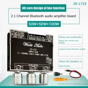 ZK-LT23 Subwoofer Adjustment Audio Module With DC Cable 2.1 Channel 50Wx2+100W Subwoofer TWS True Wireless Audio Module-ABVP Bangladesh (New)