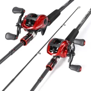 Sougayilang Bait Casting Fishing Rod and Casting reel Combo 1.8-2.1m Carbon Fiber Rod Line WT 4-10lb Trout Frehwater Fishing Bangladesh (New)