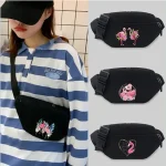 Belt Bag Unisex Bum Bags Student Trend Flamingo Pattern Print Lightweight Wild Outdoor Sports Fanny Pack Black Leisure Chest Bag Bangladesh (New)
