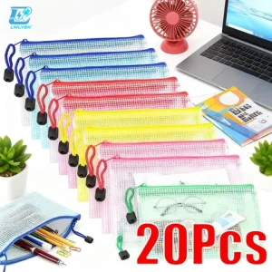 Zipper Documents Bag A4/A5 Plastic Folders A3 Transparent Waterproo File Organize Storage Bag School Office Stationery Supplies Bangladesh (New)