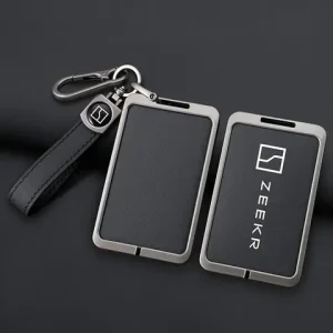 Zinc Alloy Leather Car Key Case Full Cover For ZEEKR 001 009 Smart Card Keyless Protection Fob Accessories Auto Keychains Keybag Bangladesh (New)
