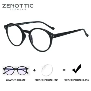 ZENOTTIC Retro Small Round Prescription Glasses Circular Progressive Eyewear Photochromic Optical Eyeglasses for Women Men Bangladesh (New)