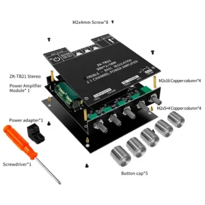 ZK-TB21 Bluetooth 5.0 Subwoofer Amplifier Board 50W*2+100W 2.1 Channel Power Audio Stereo Bass AMP TPA3116D2 Bangladesh (New)