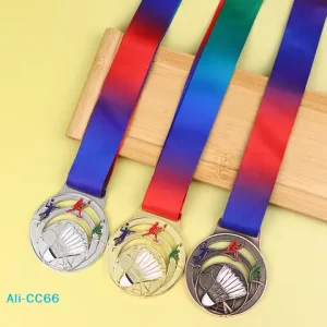 【C】1Pc Metal Badminton Award Medals With Neck Ribbon Gold Silver Bronze Prizes Award Medal For Kids Sports Competition Games Bangladesh (New)