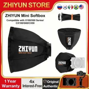 ZHIYUN Mini Bowens Mount Softbox for ZY Mount Lights ZHIYUN MOLUS X100/X60/G60 Series, ZHIYUN CINEPEER CX100/ CX50/CX50 RGB Bangladesh (New)