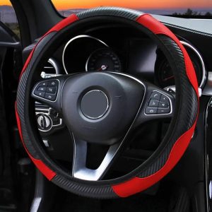 【Lejia】Car Steering Wheel Cover Breathable Anti Covers For Steering Suitable 37-38cm Carbon Fiber Car Decoratio Bangladesh (New)